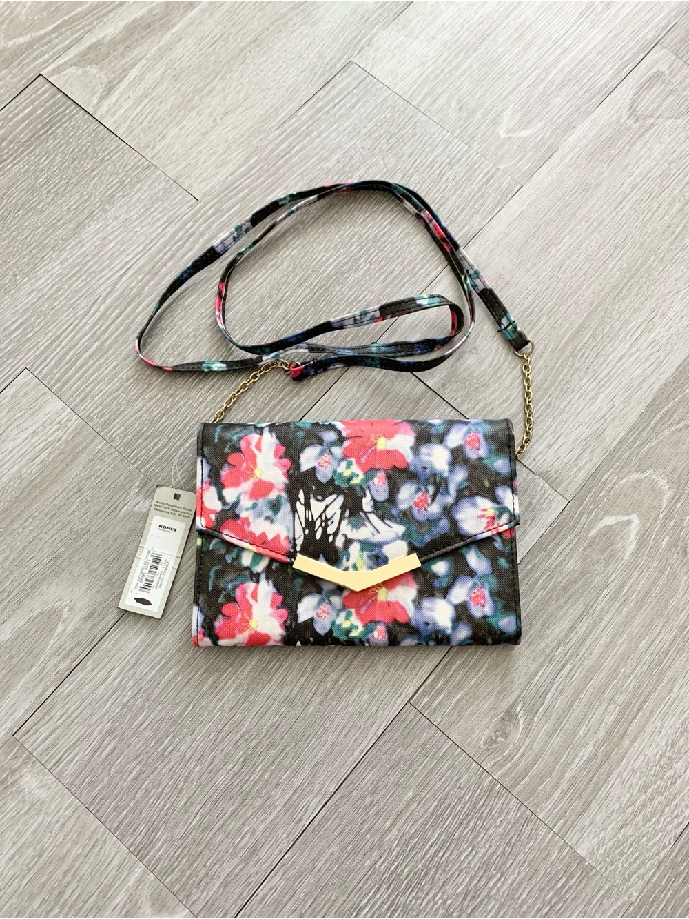 Apt. 9 Kohl's Floral Metal Tip Envelope Crossbody Chain Bag